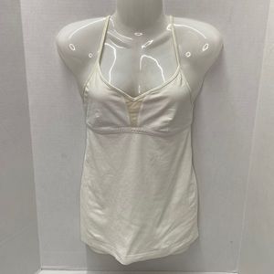 Lululemon workout top with bra inside, white